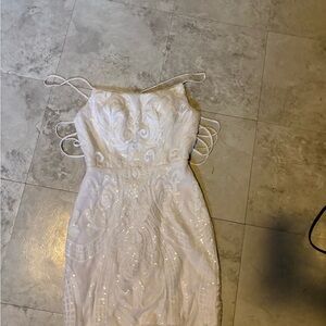 Elegant White Sequin Dress